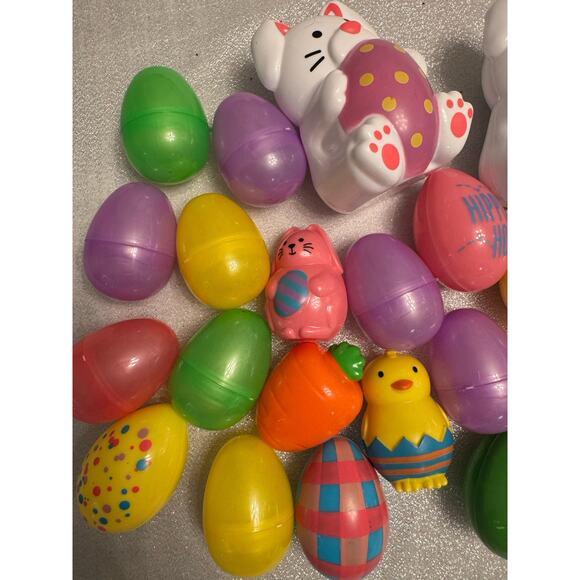 Lot of 28 Easter Eggs Bunnies Carrots Chicks Flowers Stickers Egg Hunt - Picture 2 of 5